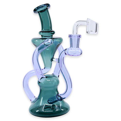 Plain Jane: 8" Hourglass Dual Recycler (Green/Purple)