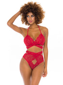 Charlena Cut Out Lace Set L/XL- Red