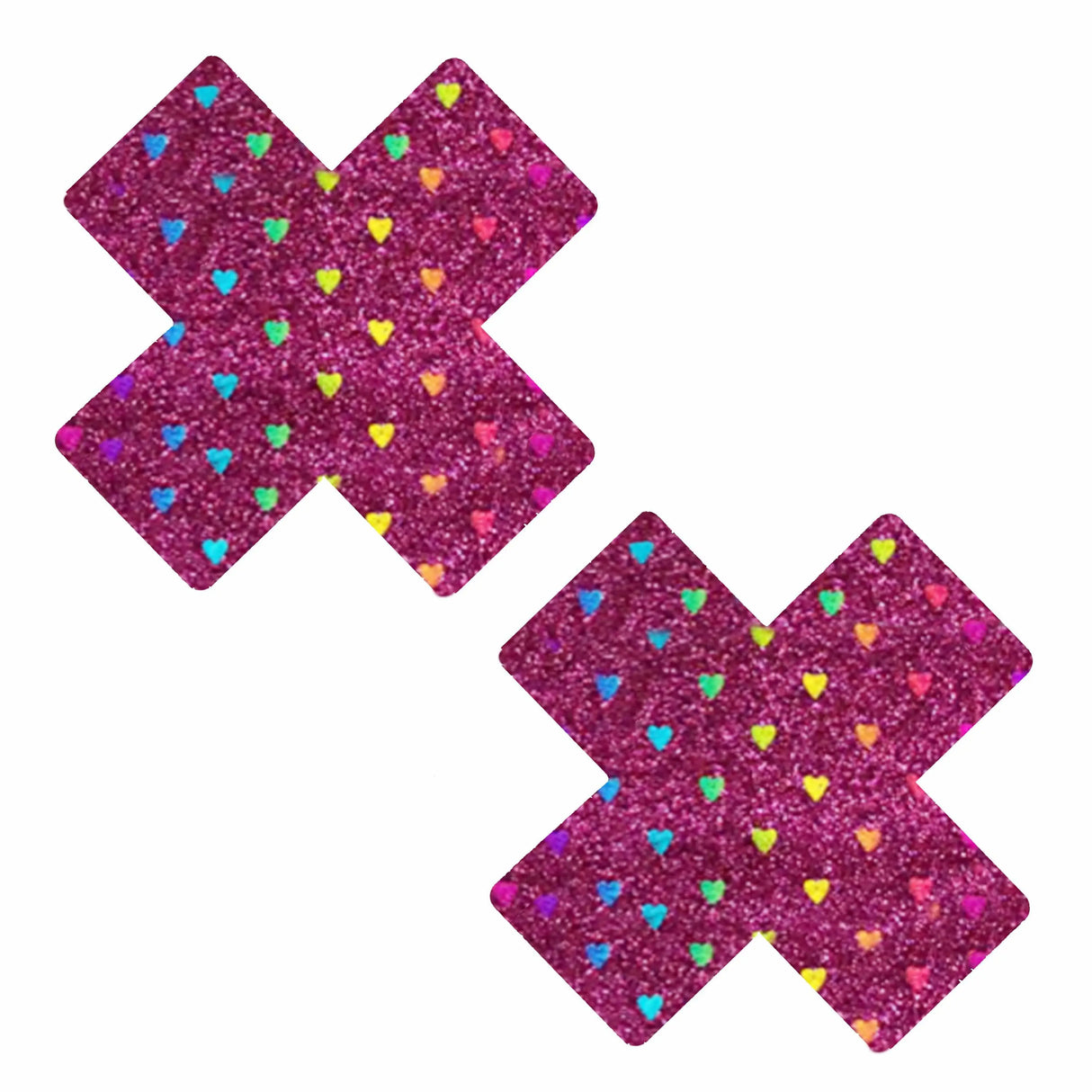 Pasties: Dark Pink Rainbow Sheep X