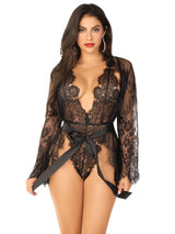 Floral Lace Teddy and Robe
