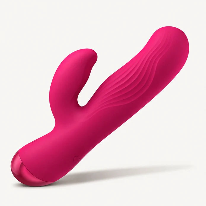BANG! Flexible Ribbed Silicone Rabbit Vibrator - Pink