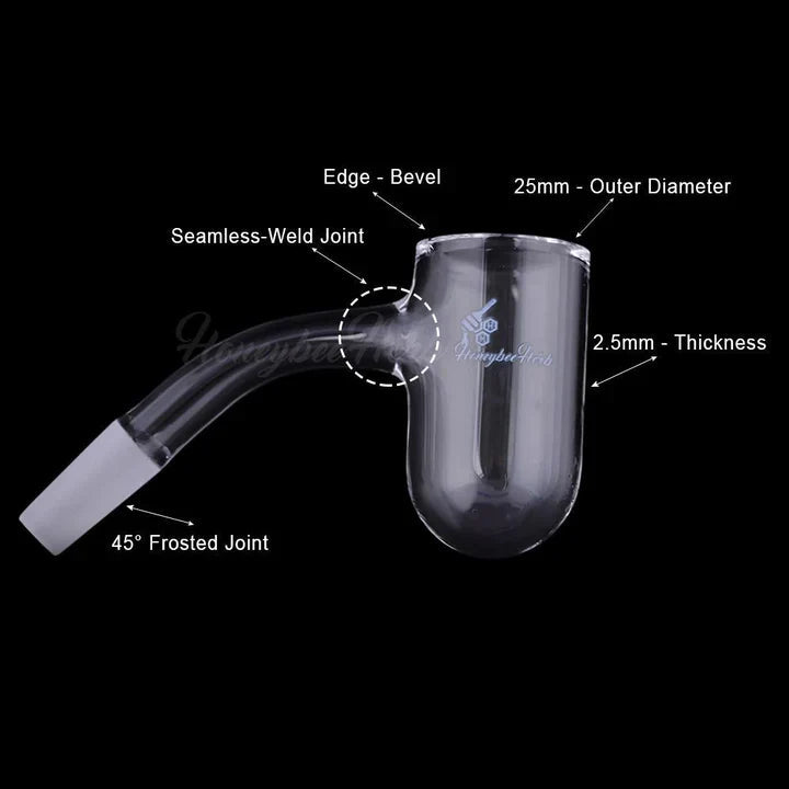 Honeybee Herb: (Black) Honey Bevel Deep Bowl (14mm - 45°)