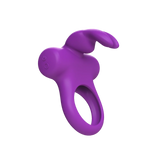 Frisky Bunny Rechargeable Cockring - Purple