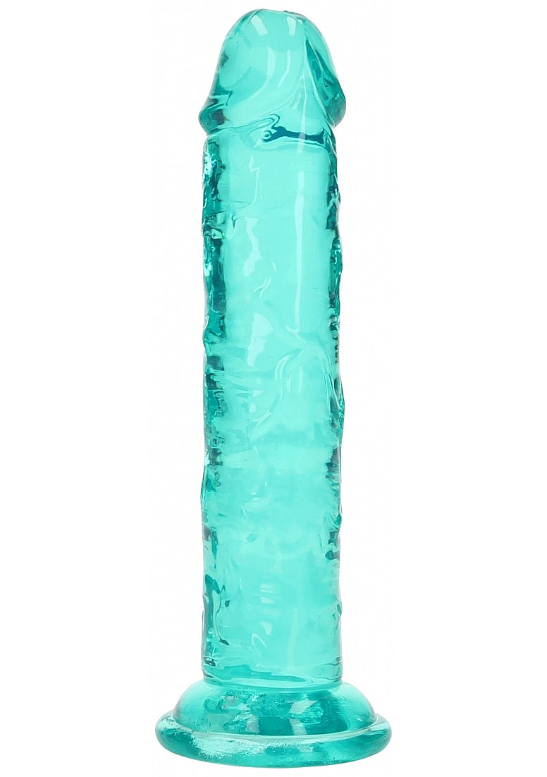 RealRock Crystal Clear 5" Dildo - Turquoise