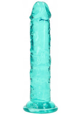 RealRock Crystal Clear 5" Dildo - Turquoise