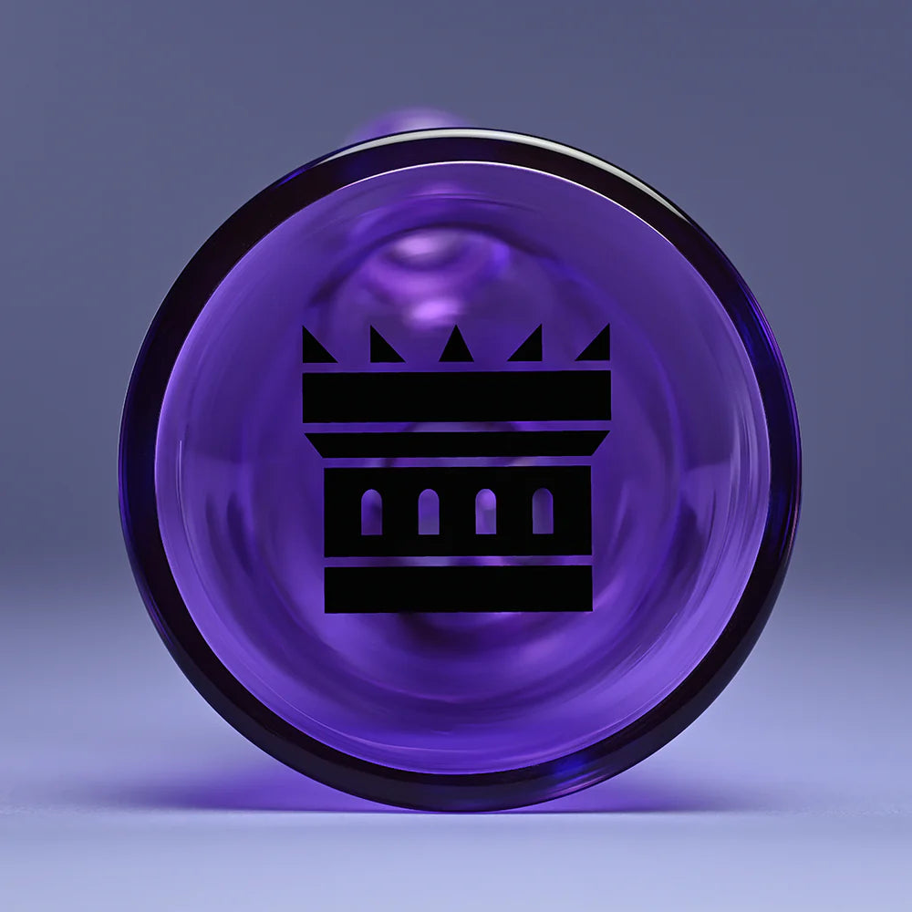 Castle Glass: 14" Luxe Electroplated (7mm Thick - Purple)