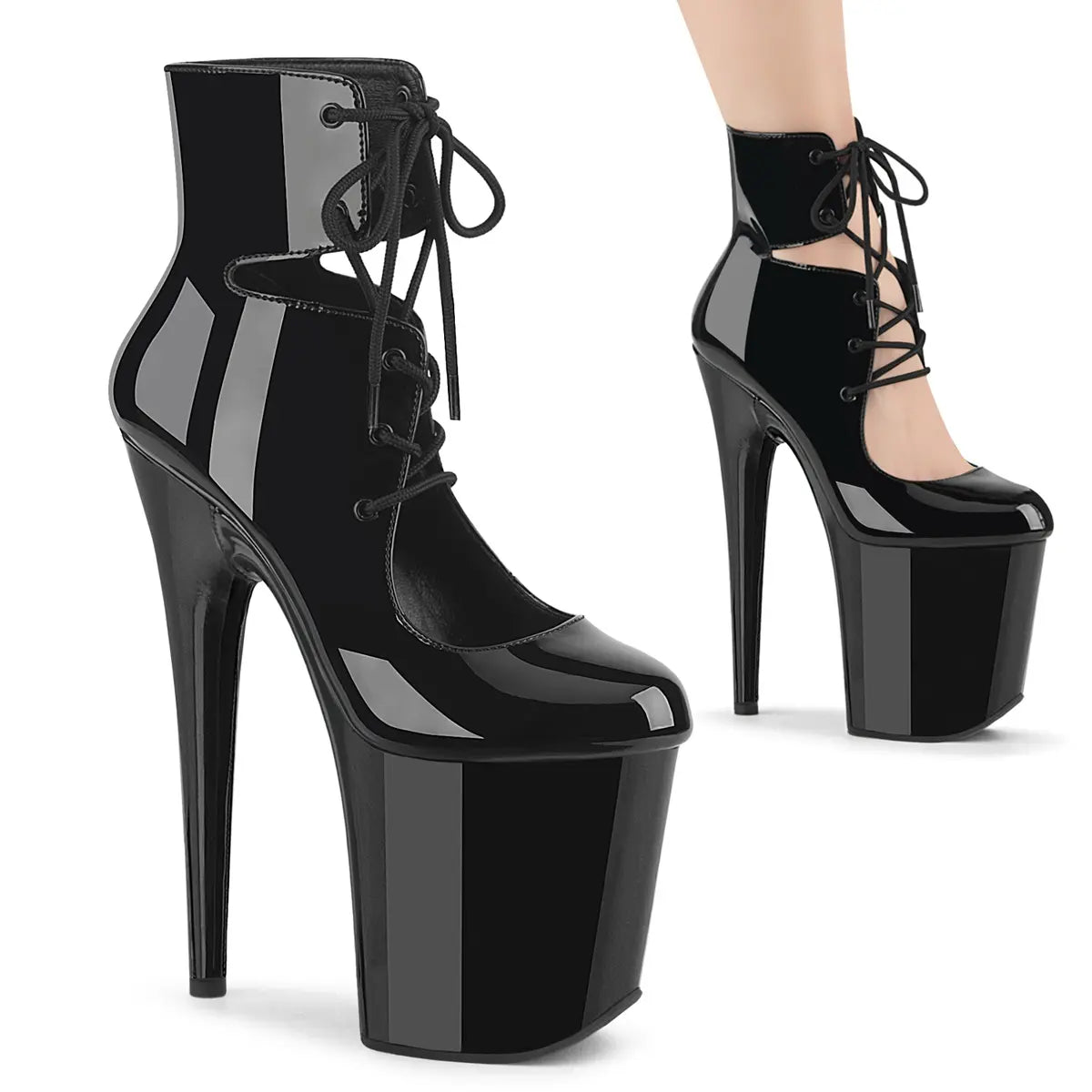 Shoe: 8" Lace Up Front Bootie