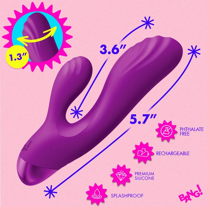 BANG! Flexible G-Spot Silicone Rabbit Vibrator - Purple