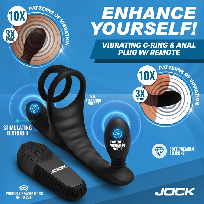 JOCK Enhancers Triple Rush Cockring & Anal Plug