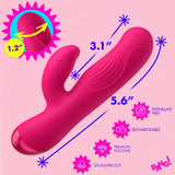 BANG! Flexible Ribbed Silicone Rabbit Vibrator - Pink