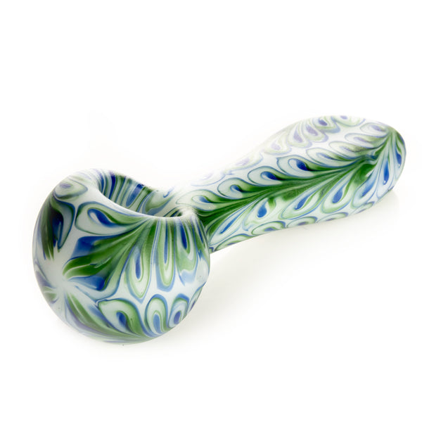 Pipe: Red Eye Glass 4.5" Paisley-White