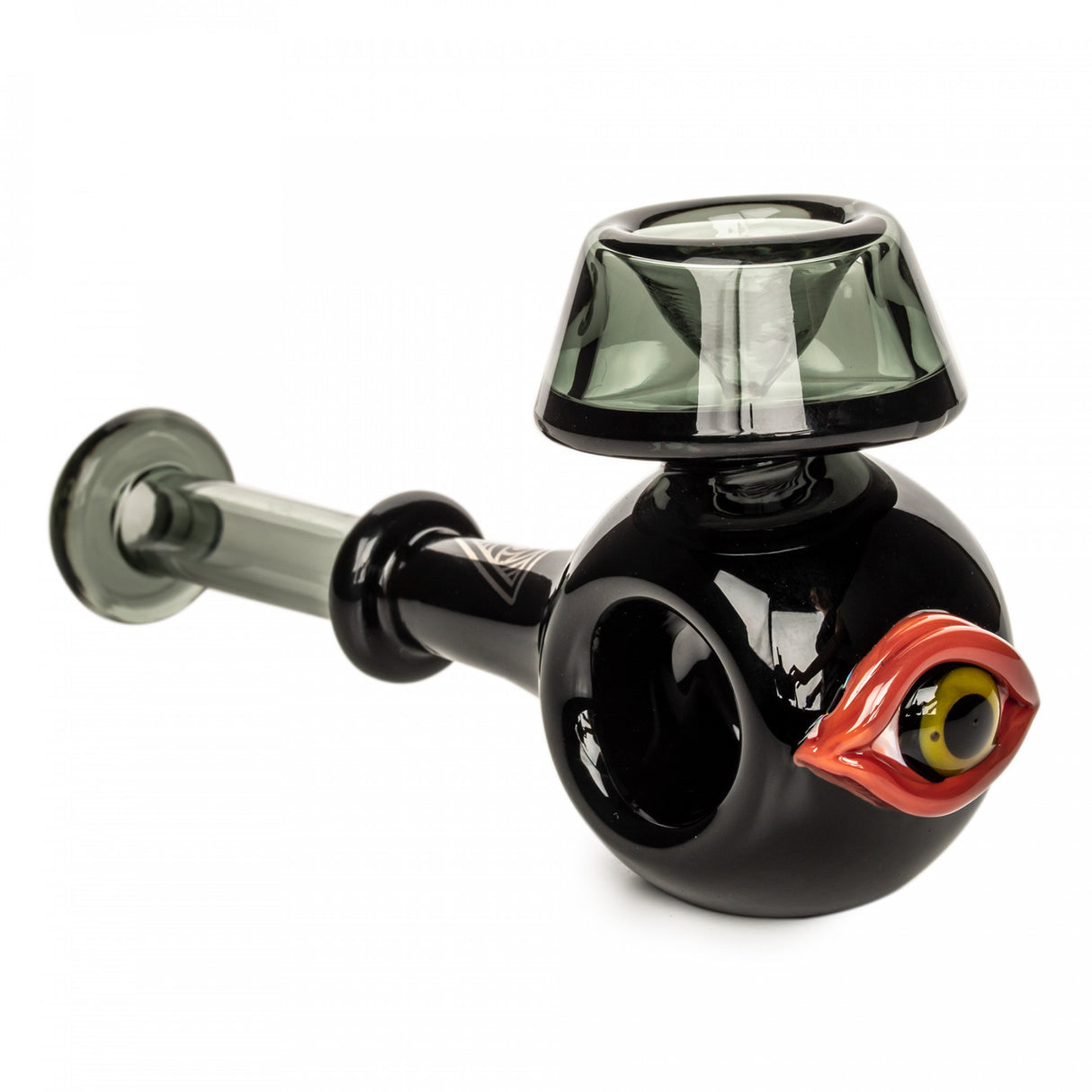 Pipe: Red Eye Glass 5" Donut Illuminati-Black