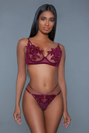 Evangeline 2pc Set Burgundy S/M