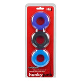 Oxballs 3pk Cockrings - Black/Blue
