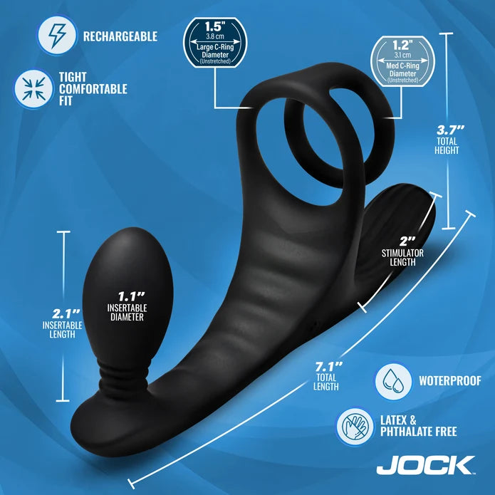 JOCK Enhancers Triple Rush Cockring & Anal Plug