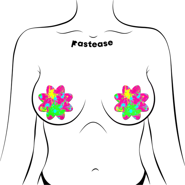 Pasties: Neon Pink Graffiti Splatter
