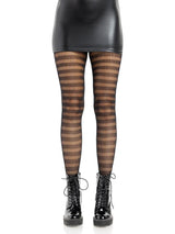Horizontal Striped Net Tights