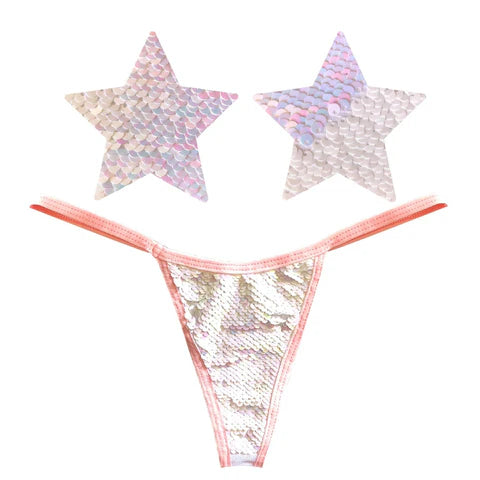 Pasties: Princess Flip Sequin Panty Set One Size