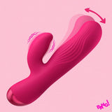 BANG! Flexible Ribbed Silicone Rabbit Vibrator - Pink