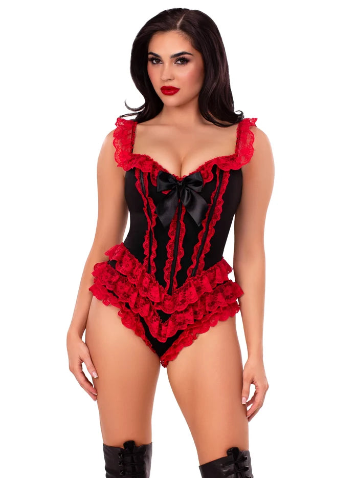 Ruffle Bodysuit w/Bow Accent