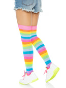 Leigh Rainbow Thigh High Stockings- One Size