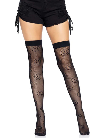 Moody Fishnet Thigh Highs- One Size