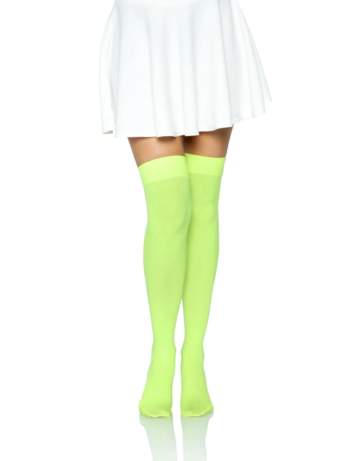 Luna Thigh High Stockings- One Size Neon Green