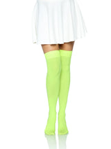 Luna Thigh High Stockings- One Size Neon Green