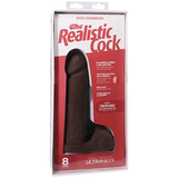 Realistic Cock w/Balls VacULock - Black 8"