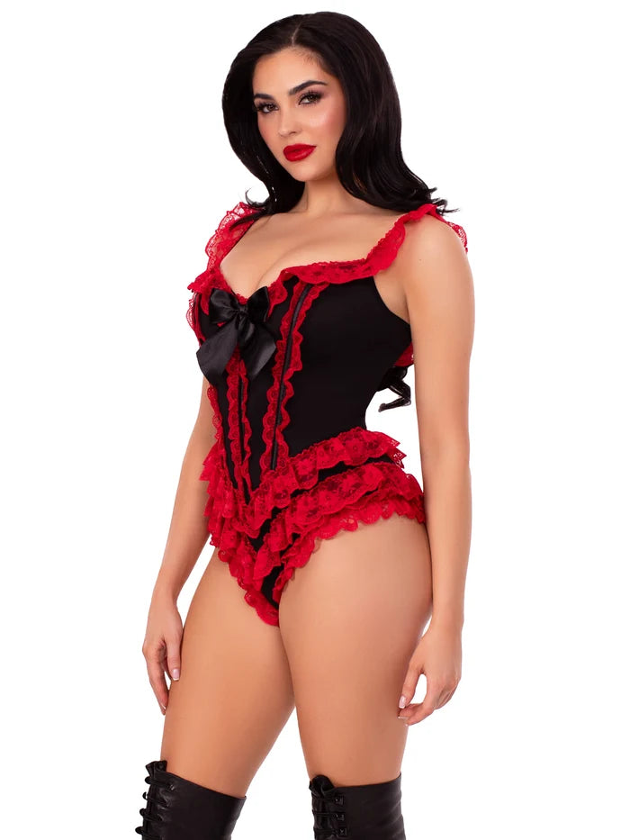 Ruffle Bodysuit w/Bow Accent