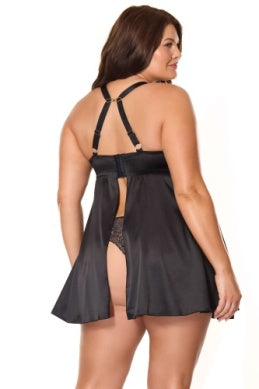 Babydoll & Thong - Black