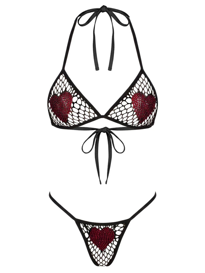 Rhinestone Heart 2pc Set