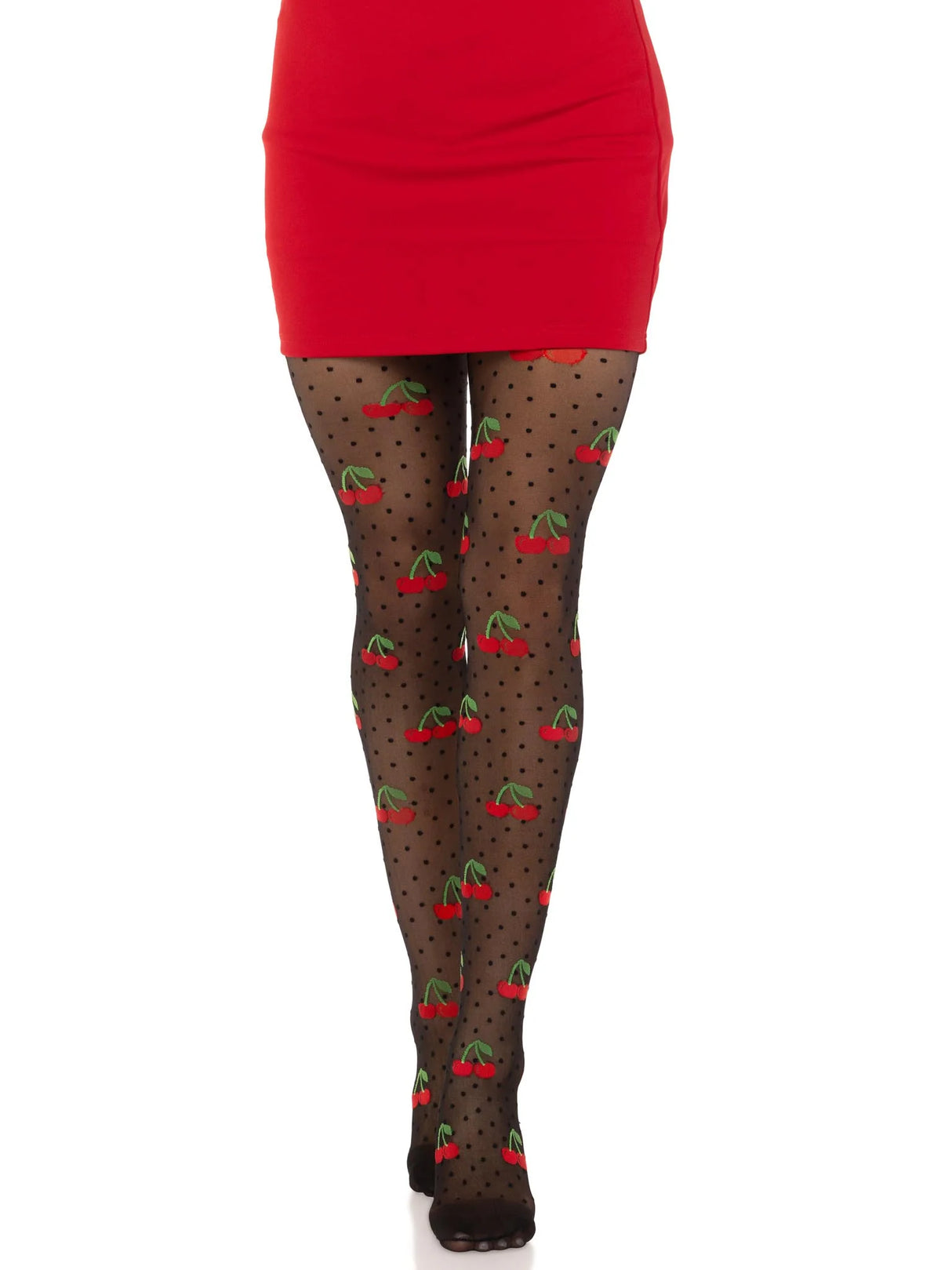 Cherry Pie Dotted Tights- One Size