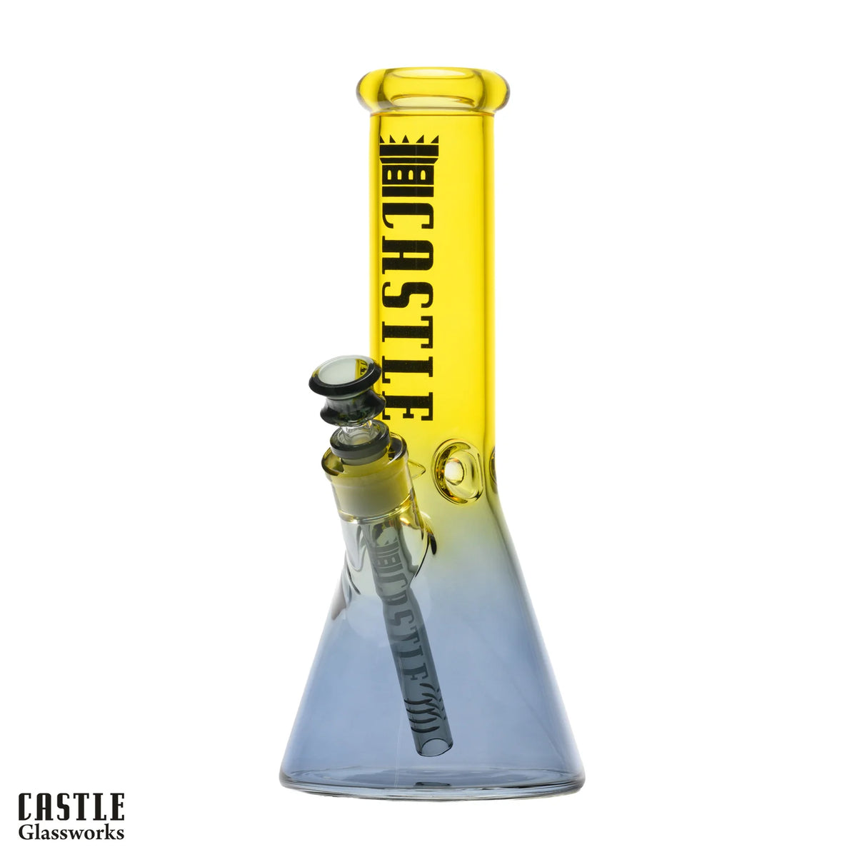 Castle Glass: 12"  Electroplated Dayglo (5mm Thick - Yellow/Grey)