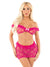 Flirty Vibes Bra and Skirt Set- One Size Magenta