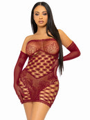 Waiting Game Dress Set- One Size Burgundy