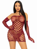 Waiting Game Dress Set- One Size Burgundy