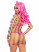 Not Sorry Rainbow Net Dress-One Size