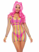 Not Sorry Rainbow Net Dress-One Size