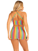 Technicolor Dream Rainbow Mini Dress- One Size