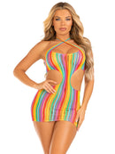 Technicolor Dream Rainbow Mini Dress- One Size