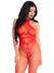 Over You Fishnet Bodystocking- One Size Red