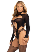 Cheat Code Suspender Bodystocking and Teddy Set- One Size
