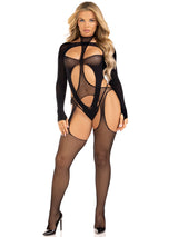 Cheat Code Suspender Bodystocking and Teddy Set- One Size