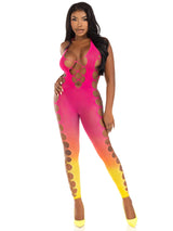 Summer Nights Footless Bodystocking-Sunset