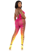 Summer Nights Footless Bodystocking-Sunset