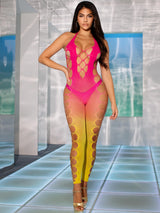 Summer Nights Footless Bodystocking-Sunset