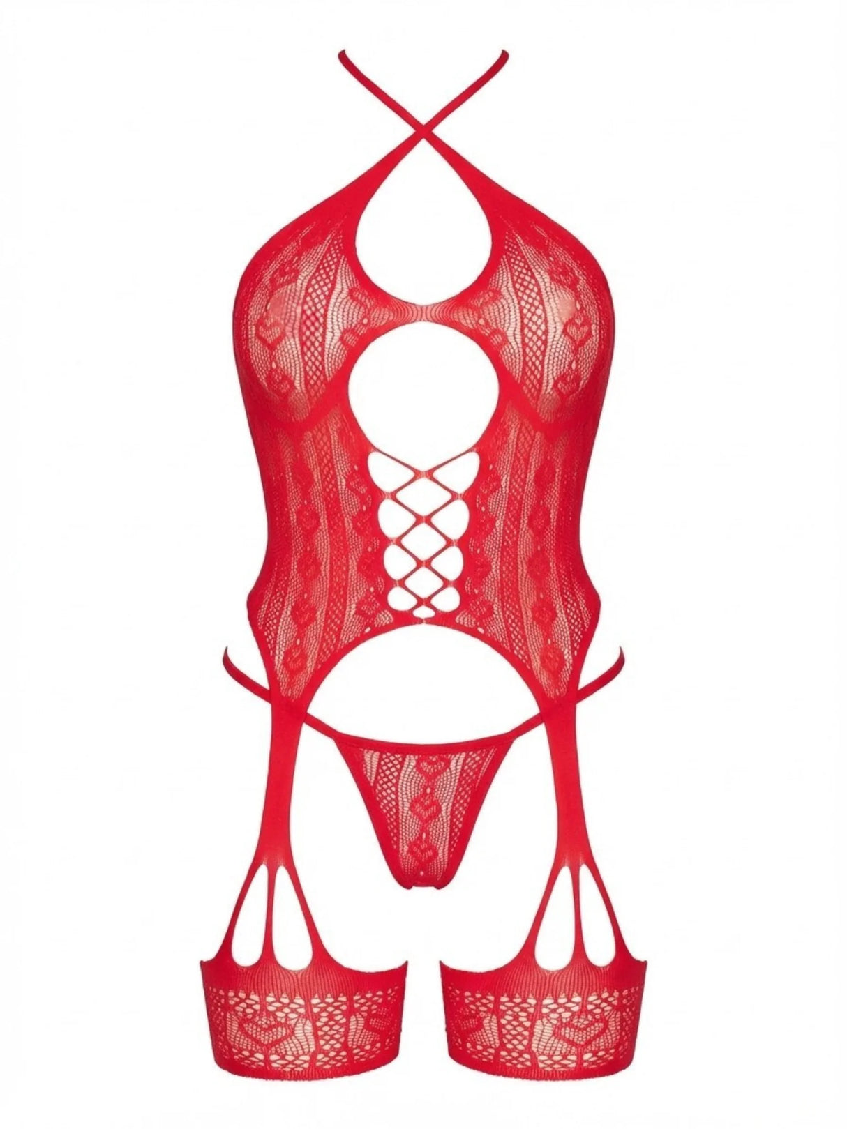 Forever Yours Cami Garter Set- Red One Size