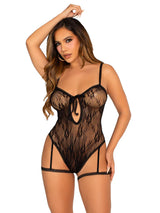 Private Time Garter Bodysuit-One Size