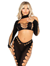 Notorious Crop Top and Footless Tights Set- One Size